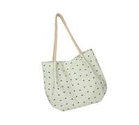 Floral Canvas Shoulder Bag Large Capacity Lightweight Braided Strap Tote For Women Work Essentials Canvas Shoulder Bag, Green, Mass Beauty