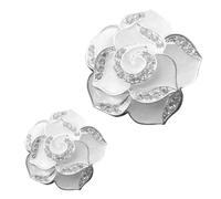 Floral Car Air Vent Decoration Rhinestone Clip White Pair