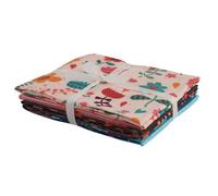 Floral Cartoon Themed Pack Of 5 Cotton Fat Quarters - Sewing Online Fa243