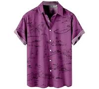 Floral Casual Beach Shirt Gift for Men Hawaiian Shirt for Men Button Aloha Shirt Men's Hawaiian Shirt Cotton Short Sleeve Button Down Summer Tropical Funny Animal Hawaiian JANUK30723SALE02706 Pink