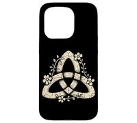 Floral Celtic Triquetra Knot Pagan Nature Symbol Case for iPhone 15 Pro