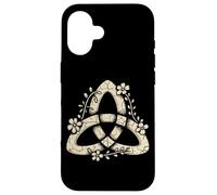 Floral Celtic Triquetra Knot Pagan Nature Symbol Case for iPhone 16
