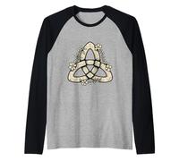 Floral Celtic Triquetra Knot Pagan Nature Symbol Raglan Baseball Tee
