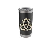 Floral Celtic Triquetra Knot Pagan Nature Symbol Stainless Steel Insulated Tumbler