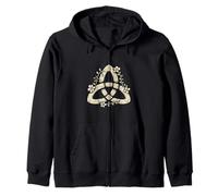 Floral Celtic Triquetra Knot Pagan Nature Symbol Zip Hoodie