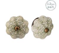 Floral Ceramic Cabinet Knobs - Pack of 12 Nicola Spring Olive 1000mm x 500mm
