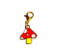 Floral Charm Set with Lobster Clasps - Fruit Bag Charms, Stitch Marker Accessories, Floral Green Leaf Fruit Planner Charms, Alternative Gift (1pc Mushroom Charm)