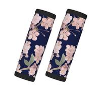 Floral Cherry Flower Sakura Navy Blue, 2 Pcs Luggage Handle Wrap Grips, Comfort Soft Handle Covers Luggage Tag