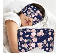 Floral Cherry Flower Sakura Navy Blue, Sleep Mask for Home Travel, Full Eye Covers Light Blocking Eye Mask Sleep Eye and Ear Muffs