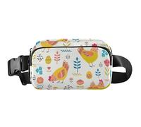 Floral Chicks Beige Women Fanny Packs Waterproof Hip Bag Belt Pouch Cute Waist Pouch for Women, Floral Chicks Beige (2), 8 x 5.3 x 2.3 inch, Funny Cute, Floral Chicks Beige (2), 8 x 5.3 x 2.3 inch