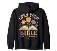 Floral Christian Bible Reading Faith Bloom Quote Artwork Zip Hoodie