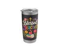 Floral Christian Teacher Blessing School Classroom Mood Stainless Steel Insulated Tumbler