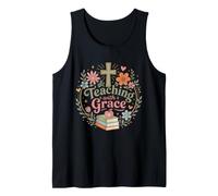 Floral Christian Teacher Faith Classroom Grace Heart Tank Top