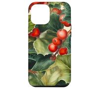 Floral Christmas Pattern For Grandma Red Holly Berries Case for iPhone 12 Pro Max