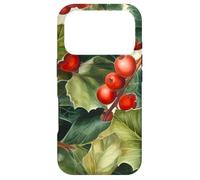 Floral Christmas Pattern For Grandma Red Holly Berries Case for iPhone 17 Pro
