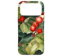 Floral Christmas Pattern For Grandma Red Holly Berries Case for iPhone 17 Pro Max