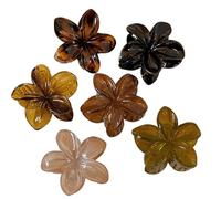 Floral Claw Clips for Thin Hair, Flower Hair Claw Clips - 6 Pieces French Vintage Style Long Thick Hair Clips - Elegant Headpiece with Pins on the Back of the Hair