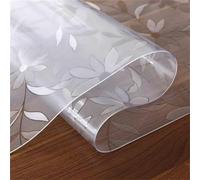 Floral Clear Frosted Table Protector Transparent PVC Tablecloth 2mm Protective Film Non-Slip Suitable Countertops Glass Surfaces(80x80cm Quadratisch)