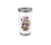 Floral Clef Music Notes Hummingbird Sunflower Stainless Steel Insulated Tumbler
