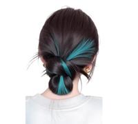 Floral Clip-In Hair Bun,Synthetic Chignon Wig Piece Instant Updo for Women (Fluffy Volume, Hair Extension Accessory)(Blue)