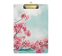 Floral Clipboard A4 Clipboards & Forms Holders for Office,School Students and Kids Sliver 12x9inch Beautiful Cherry Blossom Sakura in Spring Time Ove