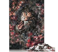 Floral Clouded Leopard Puzzles 500 Piece Puzzles Jigsaw Puzzles for Adults Educational Game Challenge Toy 500pcs (52x38cm)
