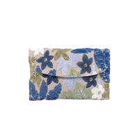Floral Clutch Purses for Women Summer Embroidery Purses Sequin Unique Beaded Evening Bag Wedding Beach Colorful, Blue