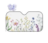 Floral Colorful Car Windscreen Sun Shade Flower Heat Reflective Sunshade Folding Foil Sun Visor Car Windshield Window Universal Fit for Sedans SUV Van M