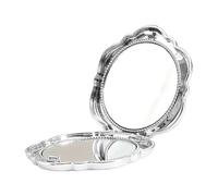 Floral Compact Mirror - Double View Folding Glass, Magnifying Makeup Mirror with Smooth Hinge, Personal Grooming with Elegant Style, Mini Vanity Accessory, Fi Profile