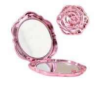 Floral Compact Mirror - Double View Folding Glass, Magnifying Makeup Mirror with Smooth Hinge, Personal Grooming with Elegant Style, Mini Vanity Accessory, Fi Profile