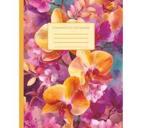 Floral Composition Notebook | College Ruled: Cute Aesthetic Watercolor Flower Design • Perfect for Notes, Journaling & School • 110 Pages • 7.5 × 9.25 • Orchid Dark Edition