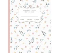 Floral Composition Notebook | Great for School/College | 7.25 x 9.25 in | 100 sheets | Aesthetic and Girly | College-Ruled