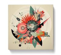 Floral Constructivism No.7 Canvas Print | Gallery Wrapped 30mm Frame Wall Art | 20x20 inches | Ready to Hang | Modern Floral Picture | Living Room Bedroom Lounge Office