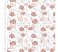 Floral Cotton Fabric - 100% Cotton Poplin, 44” Wide - Flower Themed Material for Sewing, Quilting, Crafts, Floral Nature Fabric (Peach Flowers, Half Metre)