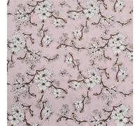 Floral Cotton Fabric Flower Branch Patterns in Multiple Colors for DIY Sewing Dressmaking Home Decor Crafts(Pink,145x200cm)
