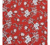 Floral Cotton Fabric Flower Branch Patterns in Multiple Colors for DIY Sewing Dressmaking Home Decor Crafts(RED,145x200cm)