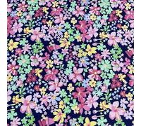 Floral Cotton POPLIN Fabric Rose & Hubble Roses Ditsy Flower Material 58" Wide by The Meter (Springtime Garden (Drill))