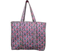Floral Cotton Tiger Block Print Tote Bag, Indian Handmade Shopping Shoulder Beach Bag, Unisex Market Daily Use, Dn 6, Standard