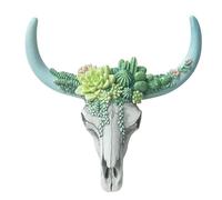 Floral Cow Skull Wall-Decor DIY Faux Bull Skull Head Wall Hanging - Wall Mounted Bison Buffalo Cattle Steer Animal Skull for Cowgirl Room Wall Decor Stuff Country Wall Arts (Size : 20x5x20cm)
