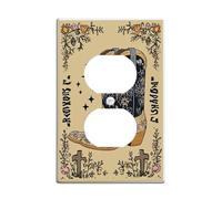 Floral Cowboy Boots Light Switch Cover Plates/Outlet Covers, Cream Color Western Flowers for Country Decor, Thermoplastic Wall Plates, Everyday Use Single Duplex Outlet
