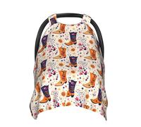 Floral Cowboy Boots Print Baby Car Seat Covers, Breathable Nursing Cover Breastfeeding Cover, Stroller Covers, Multi-use Infant Carseat Canopy, Baby Boys Girls Newborn Essentials