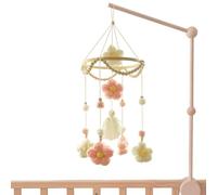 Floral Crib Mobile - Handmade Woven Hanging, Nursery Accent, Felt Wood Decor | Colorful Rotating Soother Sculpture, Dreamy Sensory Ornament Bedroom Playroom Atmosphere Calming Visual Display Sc