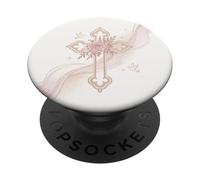 Floral Cross Jesus Christ Faith PopSockets Adhesive PopGrip