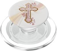 Floral Cross Jesus Christ Faith PopSockets PopGrip for MagSafe