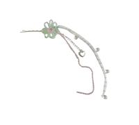 Floral Crystal Hair Clip With Tassels Charm Elegant Alloy Hairpin Hair Jewelry For Women Wedding Party Accessories Premium Metallic Hair Clip Rhinestones Decorated Tassels Wedding