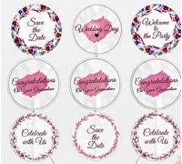 Floral Cupcake Toppers, 2.5 Inch, 9 Unique Designs | Wedding & Graduation, Watercolour Floral Print, 4 Inch Stick Length, Save the Date Design, Celebrate with Us