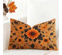 Floral Cushion Covers 40cm x 60cm Small Pillow Rectangle Cushion Covers Velvet Double Sided Printing Autumn Pillow Cases for Sofa Balcony Office Room Decor Outdoor Garden Winter Decorations Gift 1h-38