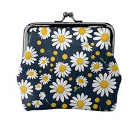 Floral Daisies pattern print Coin Purse Small Change Purse Card Holder Coin Pouch Small Wallet for Women and Men, Black, One Size, Vintage