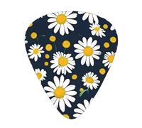 Floral Daisies pattern print Guitar Picks 12 Pack Assorted Thickness for Guitar,ukulele,0.46/0.71/0.96mm
