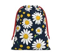 Floral Daisies Pattern Print Reusable Drawstring Gift Bags For Candy Bag Birthday, Wedding Or Daily